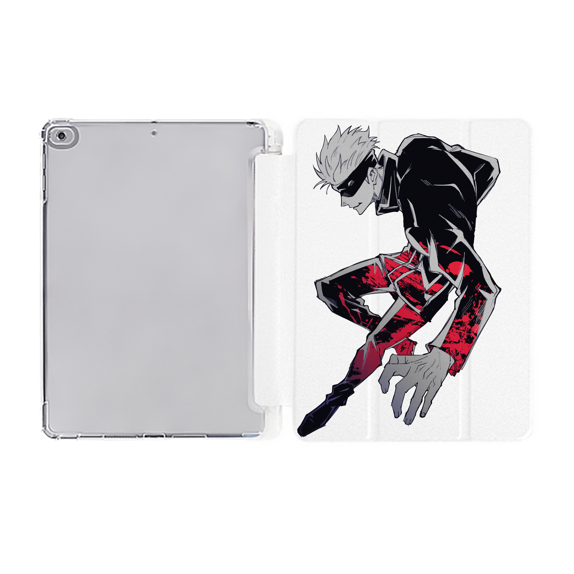 （画像用） 呪術廻戦 Jujutsu Kaisen IPad ケース ペン収納付き 三つ折りスタンド PUレザー×シリコン 対応機種9.5/10.5/10.9インチ